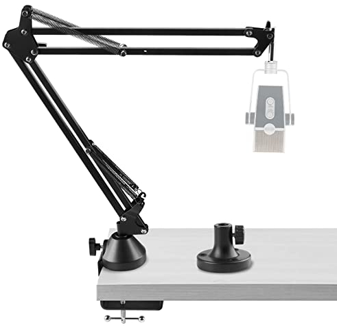 Geekria for Creators Bras de microphone compatible avec AKG Lyra Ultra-HD, P120, P220,C214 Adaptateur de montage pour bras de micro avec bride de table,support de suspension,bras à ciseaux pour micro