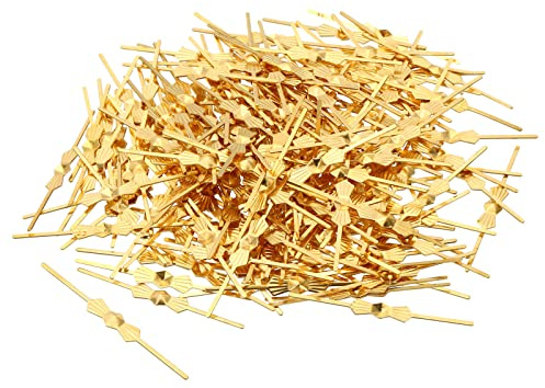 PATIKIL Chandelier Connector Clip, 200 Pack 45mm/1.8 Length Chandelier Bowtie Pin Replacement for Fastening Crystals Lamp Ceiling Light Parts, Golden