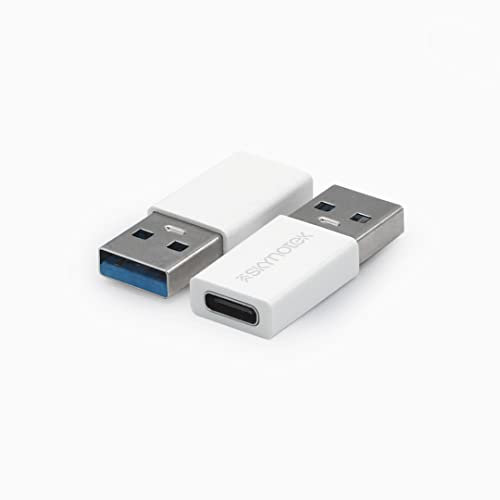 Skynotek – Pack 2 adaptadores Tipo C a USB A | Convertidor Compatible con Cargador Tipo C, multipuertos USB, Ordenador, televisor, Coche, proyector | 2 Piezas | Color Blanco