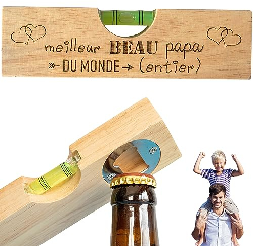ERNESTINE - Apribottiglie 2 in 1 bellissimo papà livella a bolla e apribottiglie - regalo festa del papà e dei bei padri - regalo papà strumento fai da te uomo tuttofare - regalo uomo compleanno