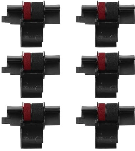 Pack of 6 Ink Roller for Casio IR40T Black and Red Two-Colour Ink Roller for CP13 / MP-12D / MP-120DH for Sharp EL-1750V EL-1801V Calculator