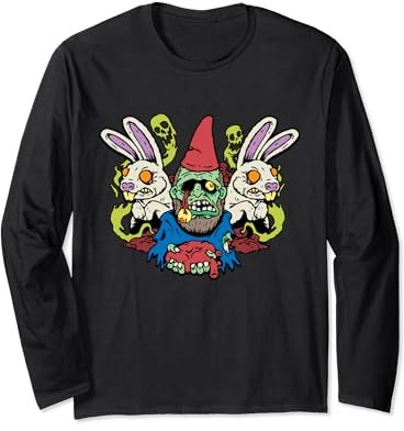 Easter Bunny Garden Gnome Zombie Killer Bunnies Horror Long Sleeve T-Shirt