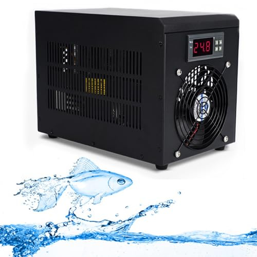 JIANGSS Aquarium-Kühler, Aquarium-Kühler,Aquakultur-Fisch-Garnelen-Aquarium-Kühler,Aquarium-Kühlmaschine,Korallenquallen-Aquarium mit Pumpe und Rohr,für die Fisch-Garnelen-Zucht-Aquakultur,60L