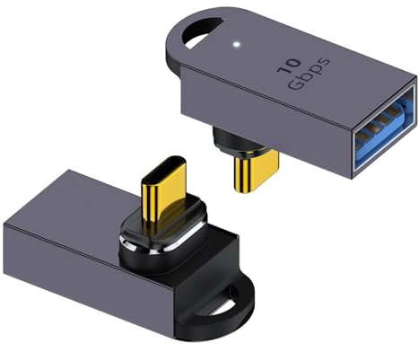 Usb C To Usb 3.0 Adapter, Usb Adapter High-Speed Data Transfer Port, Magnetic 90 Degree Right Angle USB C Converter, 10 Gbps Fast Data Transfer USB Type C, Usb 3.1 Type C Male To Usb 3.0 Adapter, Otg