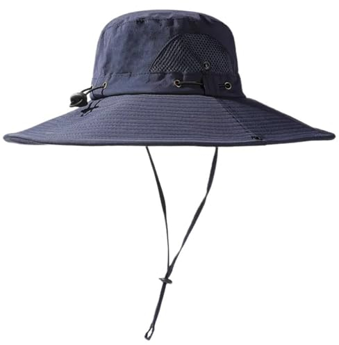 Navna Sonnenhut Herren, Herren, Tropenhut Herren Sonnenhut Männer UV Schutz, Wasserdicht Atmungsaktiv Fischerhut Faltbarer Sonnenhut Für Outdoor, Wandern, Camping, Angeln (Polyester, Navy Blau)