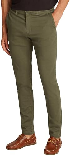 Tommy Hilfiger Uomo Pantaloni Chino Bleecker Printed Structure Slim Fit, Verde (Army Green), 29W/36L