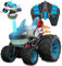 AOUGO Megalodon Monster Truck - All-Terrain Ferngesteuerter Truck, mit Licht, 360° Drehung, aufrechtes Gehen und Driften, Geburtstagsgeschenk für Jungen Mädchen Alter 3 4 5 6 7 8 9 10 (Blue)