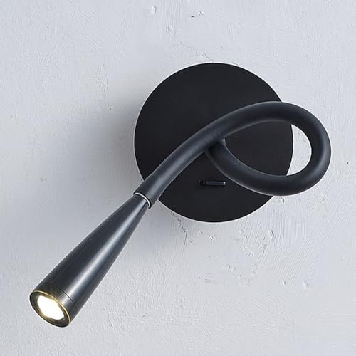 Jadssox LED-Wandmontage-Leseleuchte, Kupfer-Wandleuchte mit Schalter, Nachttischlampe, flexible Schwanenhals-Wandleuchte, Wandbeleuchtung für den Innenbereich, für Schlafzimmer, Wohnzimmer, Büro, Büch