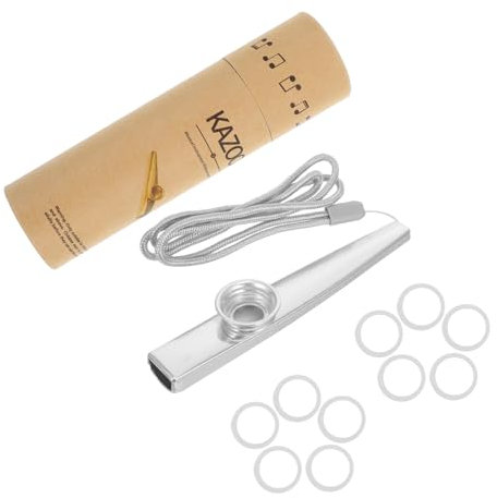 KOMBIUDA Metall-kazoo Mit Seil Tragbares Musikinstrument Geeignet Für Erwachsene Und Junge Mädchen Einfach Zu Bedienen Für Auftritte Und Übung