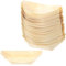50 Piezas Platos Desechable Cuencos de Postre de Aperitivo Desechables Forma de Barco Cuenco Madera platos desechables para guardar aperitivos biodegradables, vajilla ecológica desechable 14 cm