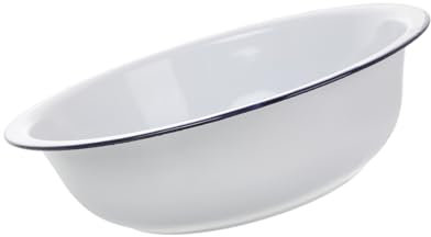 jojofuny Elegante Cuenco de Esmalte Cuenco Vintage para Frutas para Mezclar de Gran Capacidad para Esmaltado para Cocina Resistente a Las Manchas Fácil de Limpiar
