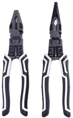 CRV Steel Needle Nose Pliers Wire Cutter Set 9in Multifunctional for Electrician, Crafting, Home Repair with ABS Material