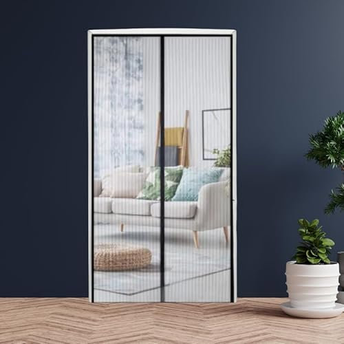Magnetic Screen Door Fly Screen Door Bug Mesh Curtain Keep Insects Out Mosquito Door Screen with Powerful Magnets for Anti Mosquitoes Bugs Pest Curtain 100 * 210cm (Beige 2)