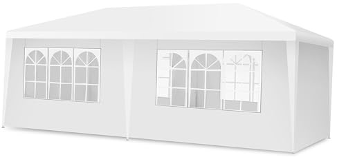 RELAX4LIFE Gazebo Giardino 3x6M/3x9M Modulare con 0/4/5/6/8 Pareti e Finestre, per Feste/Matrimoni/Mercati, Resistente a Pioggia e Sole, Facile Montaggio (3X6M-6 Pannelli Laterali)