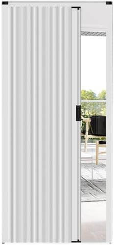 203 cm hohe Akkordeon-Schranktüren - Waben-Falttür für Küche, Bad, Speisekammer, einziehbare Innentüren, Weiß, 76-203 cm Breite (203,2 x 203,2 cm)