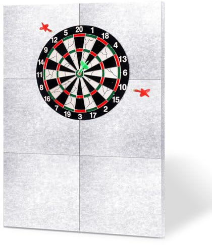 bechoanigel Dart Wandschutz, 6 Stück Selbstklebend Filz Wandschutz Dartscheibe, Gespleißte Surround Wandumrandung Schallschutz Dartscheibe, Klassische Filz Dartscheibe Wandschutz Rückseite(Grau)