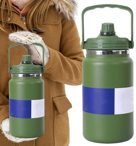 in acciaio inox, bottiglia termica per acqua, contenitore termico per bevande, design a prova di perdite, grande capacità di supporto per l'idratazione, 12 cm, per esterni