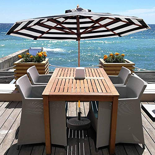 Parapluie de Table de marché extérieur avec Corde de Traction, Parasol de Parasol de de 9 Pieds pour la pelouse de la pelouse de la Piscine de la Piscine, Nuage Noire Blanche
