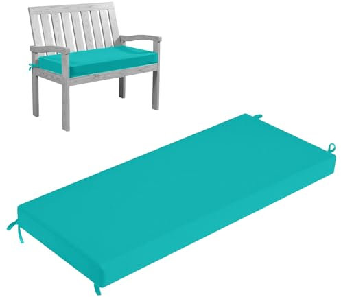HJZPWB Cojin Banco Exterior 5 cm de Grosor Cojines para Banco Impermeable Colchoneta Banco Jardin Desmontable Cojines Banco Exterior Jardin Antideslizante Cojin para Banco,Azul,80 * 35 * 5cm