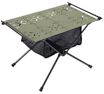 WYJRO Mesa De Camping Plegable para Barbacoa Pesca Playa,Mesa Auxiliar Barbacoa Metal Ajustable En Altura,Mesa Playa Plegable Pequeña Ligera Duradera,Verde,60 * 40cm/23.6 * 15.7”