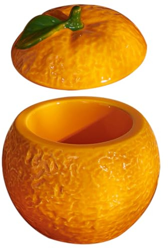 ERINGOGO Contenitore per Alimenti in Ceramica Arancione Coperchio, Vasetti Piccoli per Dolci e Snack, Mantiene Cibo Fresco e Asciutto, per Feste Quotidiane