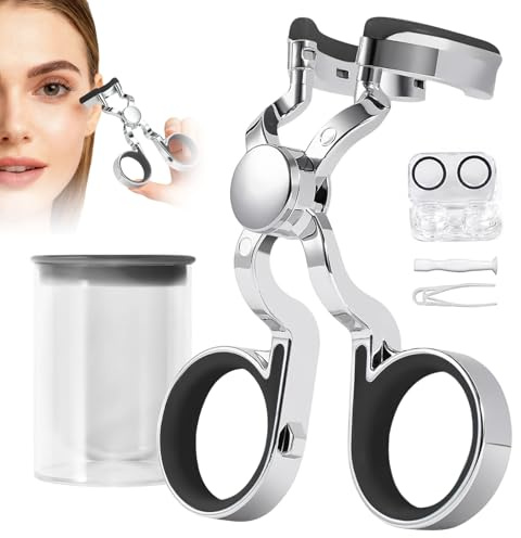 Applicateur et Retireur de Lentilles de Contact - Écarteur de Paupières avec Pince pour Lentilles Souples et Rigides - Accessoire Portable avec Étui de Rangement, Black