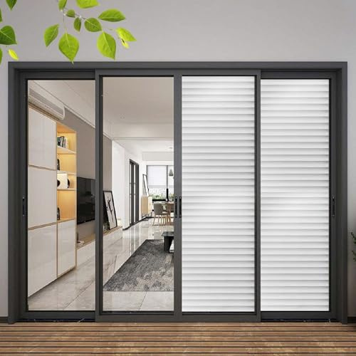 Fensterfolie Spiegelfolie Fenster 50 x 250 cm Sichtschutzfolie Fenster Statische Ohne Klebstoff Milchglasfolie Anti-Uv Privatsphäre Fensteraufkleber für Zuhause Und Büro, Jalousie