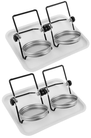 DOITOOL 2 Set Kit Germogliatore Vasi Ampia Bocca in Acciaio con Rete e Vassoio di Supporto per Germinazione Semi Fagioli e Broccoli Accessori Resistenti e Facili da Pulire