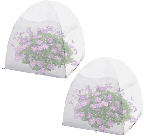 Hitburu Coperture AntiPer Piante - 2 Pezzi Protezione per Arbusti | 56x56 cm Coperture Contro Il | per Ortaggi Bacche Arbusti Pomodori Rose Patio Serra