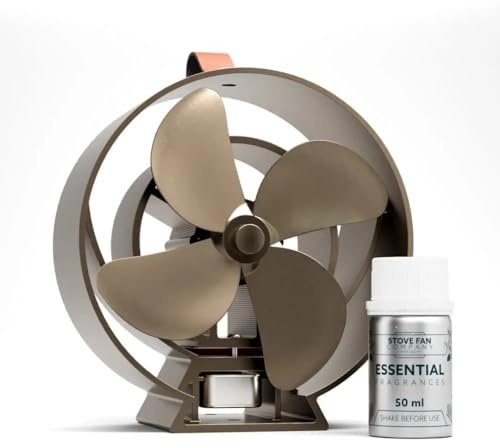 Forest Master Viking Ember Stove Fan with Fragrance - Brushed Bronze | Heat-Powered Stove Fan, Built-In Fragrance System, Eco-Friendly Heat Circulation, For Wood Burners & Fireplaces