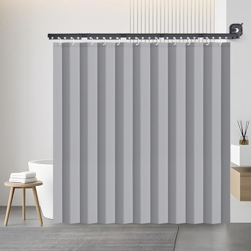 Vinteky Duschvorhang Ohne Bohren,duschvorhangstange L/u Form Und Starker Saugnapf, Faltbarer Duschvorhänge Anti Schimmel Wasserdicht/waschbar Für Eckdusche, Shower Curtains