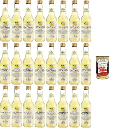 Italian Gourmet Lurisia La Nostra Limonata 24 x 275 ml – Boisson Gazeuse Italienne au Citron – Limonade en Bouteilles de Verre – Format Familial + Italian Gourmet Polpa de Tomates 400 g