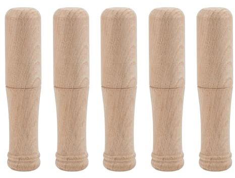 OLYCRAFT 5 martillos de madera de 16,8 cm pequeños martillos de madera de haya, martillos para carpintería, martillos de madera para tallar madera, para tallar y perforar artesanías
