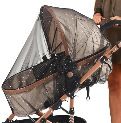 Barnvagnsnätskydd - Skyddande överdrag av fin honungskaka i polyester | andningsbart skyddsnät, återanvändbart barnvagnsskydd med full design | U