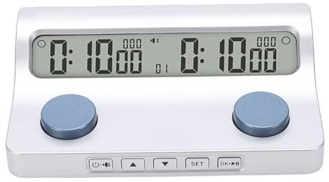 Professioneller Brettspiel-Timer mit stillem Dual-Modus-Alarm, HD-Display-Countdown-Uhr, 9 Stunden maximales Timing mit Byoyomi Fischer-Verzögerung für Go Chess Tournament