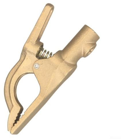 Pince de terre 300 A - En laiton massif - 32 mm - Ouverture pour arc électrique - Gaz de protection MIG MAG - Pour électrodes wig - Soudage industriel - Atelier pour chantier - Robuste