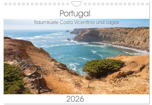 Portugal - Traumküste Costa Vicentina und Lagos (Wandkalender 2026 DIN A4 quer), CALVENDO Monatskalender: Landschaften in der Küstenregion rund um Carrapateira und Lagos