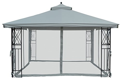 Universelles Ersatz-Mückennetz für Pavillon, 3 x 3,5 m, Grau