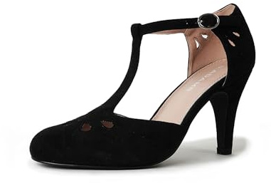 J. Adams Pepper Mary Janes - Cutout Kitten Heel Retro T Strap Pumps