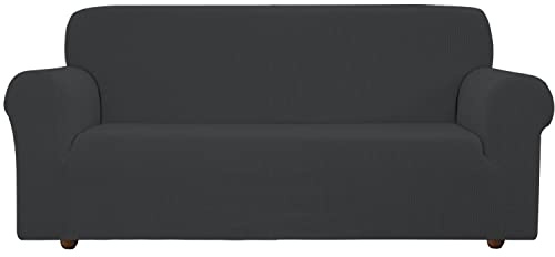 EBETA Sofabezug Elastisch Sofaüberwurfe, Sofahussen komplett Sofaschoner Hussen für Sofa, Couch, Sessel 3 Sitzer (Grau, 185-235 cm)
