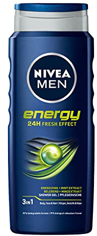NIVEA MEN Energy Duschgel, Pflegedusche mit vitalisierendem Duft und 24h Frische Effekt, erfrischende Cremedusche mit Minzextrakt für Körper und Haar (500 ml)