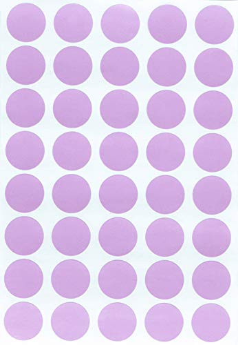 Etiketten Pastell Lila 19 mm runde Sticker – 1,9 cm Aufkleber 600 Stück von Royal Green