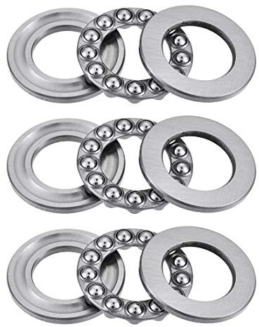 sourcing map 3 Stück 51103 Axialkugellager 17mm x 30mm x 9mm Chromstahl Einweg Rollrichtung
