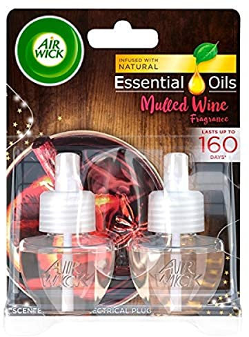 Air Wick Essential Oils Electrical Plug Diffuser Mulled Wine Fragrance 2 x 19ml