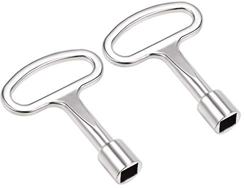 sourcing map Electrical Cabinet Key 8mm Zinc Alloy Square Water Meter Box Safety Key 2Pcs
