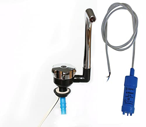12V Automatik Wasserhahn Camping Novo Chrom + 12volt Tauchpumpe 10L/min Wohnmobil Spülbecken Camperausbau Bulliküche Bulli ad-ideen