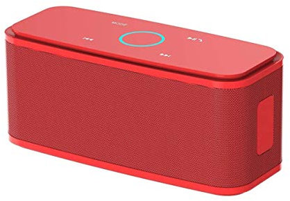 SMSOM Bluetooth Haut-parleurs, Haut-Parleur Bluetooth sans Fil Portable avec Son stéréo de 20W, Basse Active supplémentaire, couplage stéréo sans Fil, 12h Playtime -Black (Color : Red)