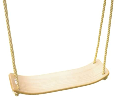 HOQ Holzschaukel für Erwachsene | Multiplex Schaukelsitz bis 90 kg | Schaukelbrett mit extra breiter Sitzfläche in Wellenform | Made in Germany