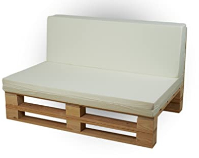 Cojines Microfibra para Sofás de Palets (Beige, 120x60cm, Asiento + Respaldo)