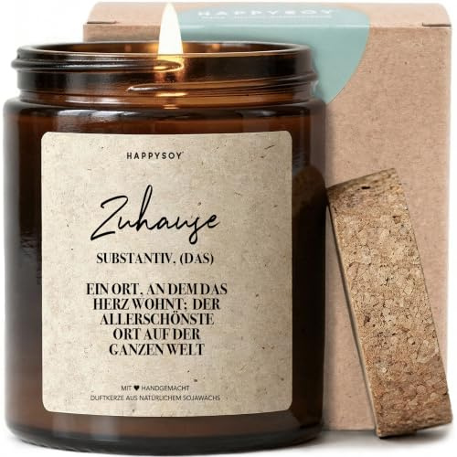 Zuhause Definition - Duftkerze mit Spruch als Geschenk für Familie, Einzug & Dankeschön, liebevolle Geschenkidee mit blumigem Duft, Kerze im Glas